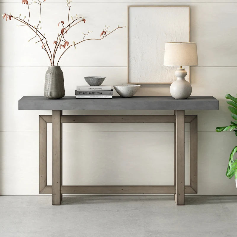 Mesa consola larga y minimalista para recibidor