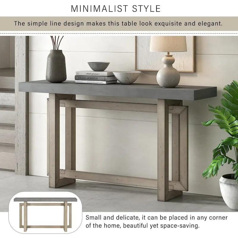 Mesa consola larga y minimalista para recibidor