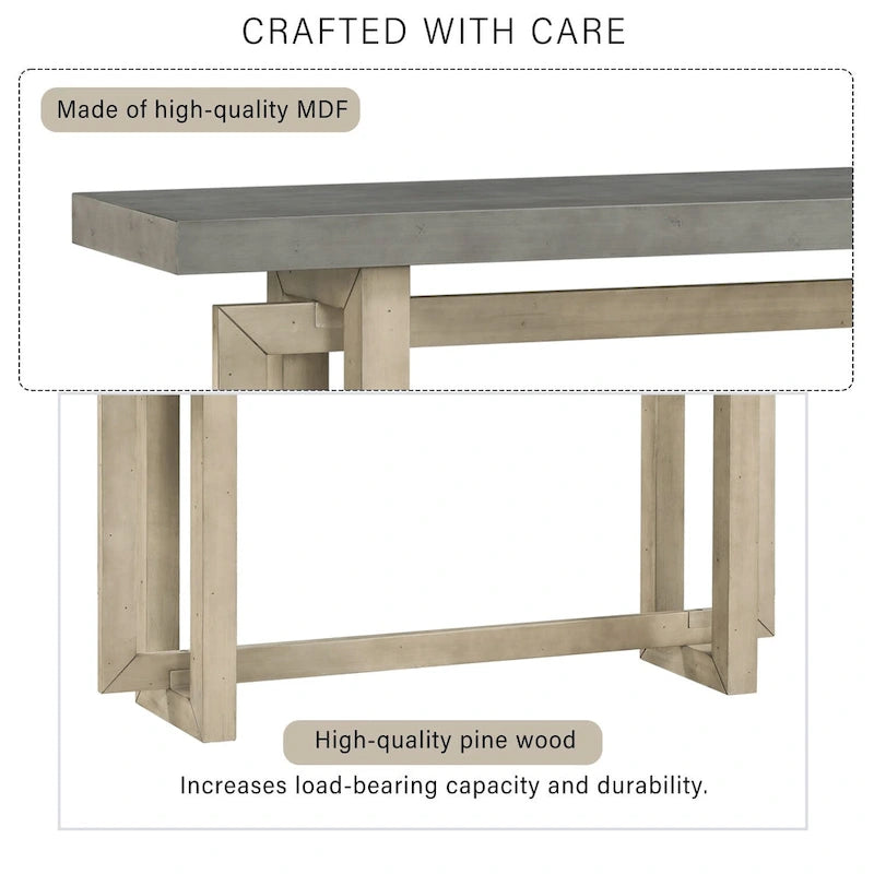 Mesa consola larga y minimalista para recibidor