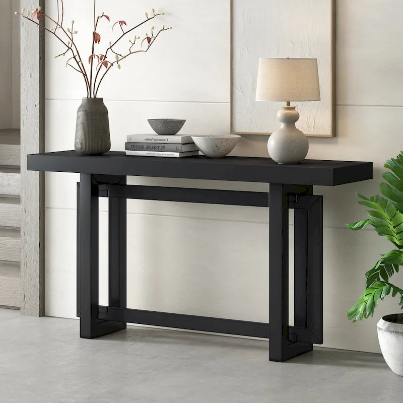 Mesa consola larga y minimalista para recibidor
