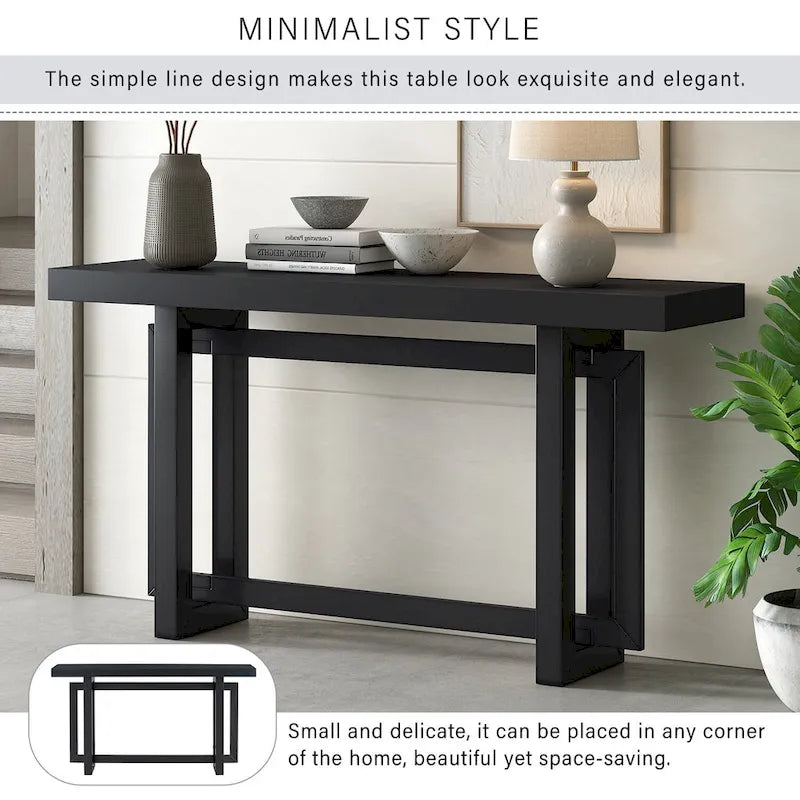 Mesa consola larga y minimalista para recibidor