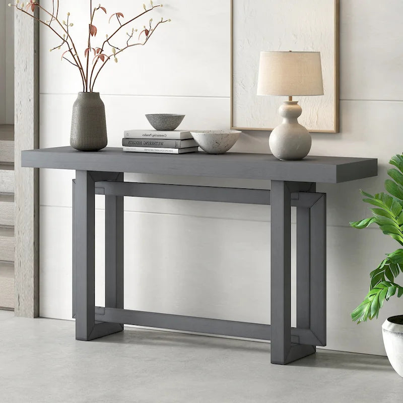 Mesa consola larga y minimalista para recibidor