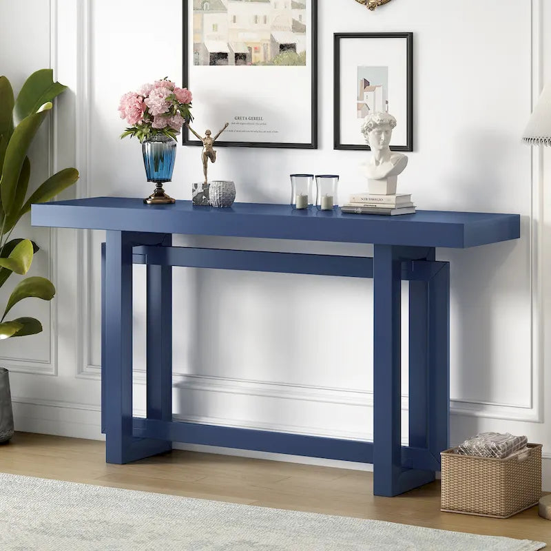 Mesa consola larga y minimalista para recibidor
