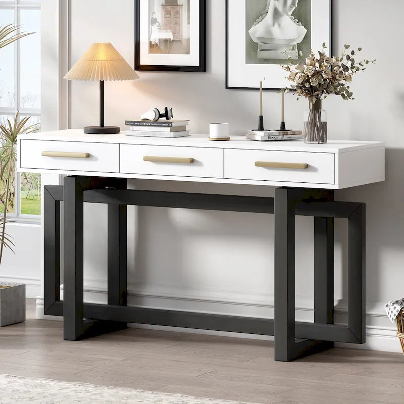 Console moderne à trois tiroirs
