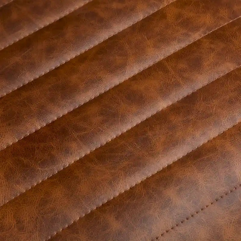 Braune Thekenhocker aus Kunstleder mit Armlehnen, 2er-Set