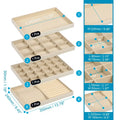 Stapelbare Samt-Schmucktabletts mit Deckel, 4er-Set
