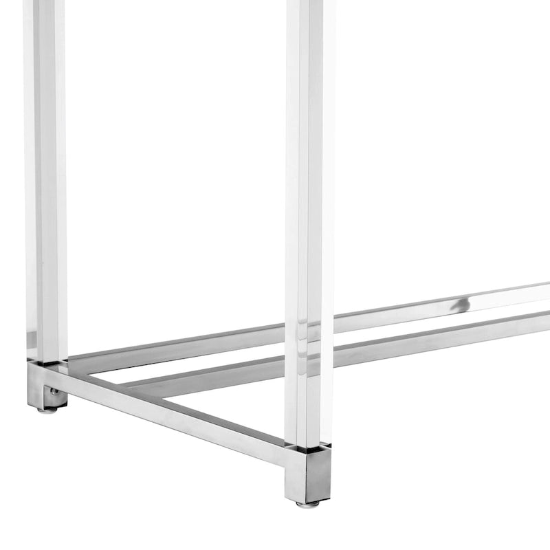 48-Zoll-Schreibtisch in Weiß mit zwei Schubladen und Acrylakzenten