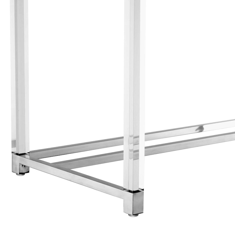 48-Zoll-Schreibtisch in Weiß mit zwei Schubladen und Acrylakzenten