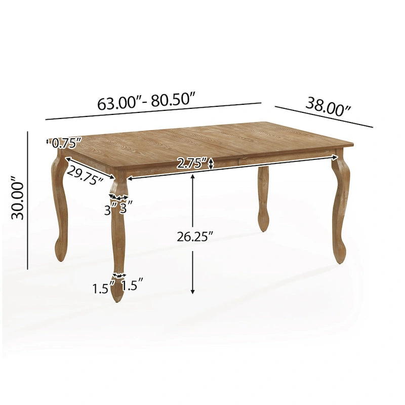 French Country Extendable Dining Table with Butterfly Leaf