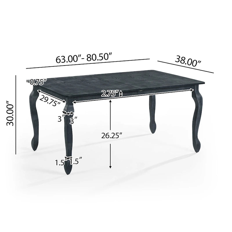 French Country Extendable Dining Table with Butterfly Leaf