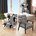 Designart Classic Houndstooth Pattern Upholstered Mid-Century Accent Chair - Arm Chair