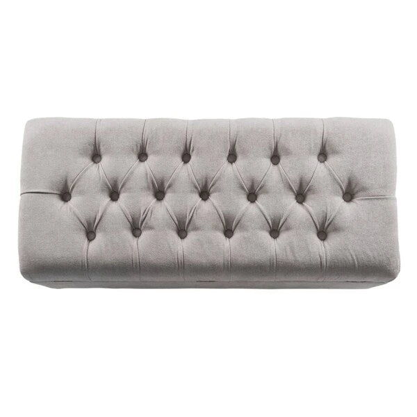 Banc de rangement gris capitonné de 40 pouces avec clous décoratifs