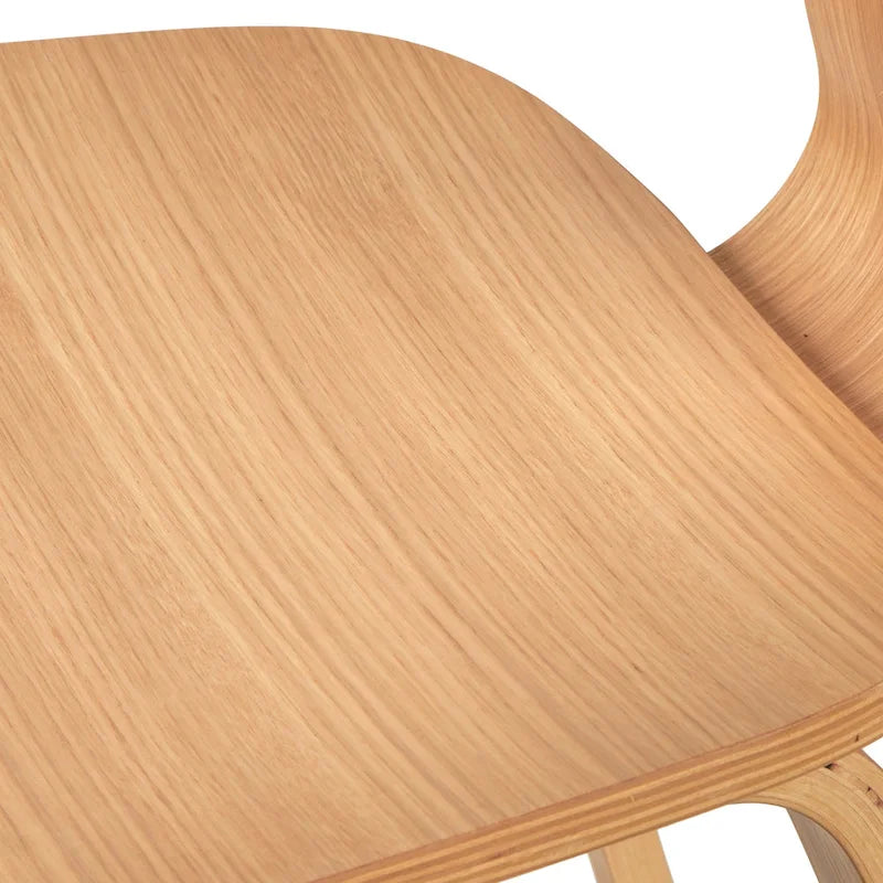 Sillas de comedor de madera curvada de estilo moderno de mediados de siglo, juego de 2