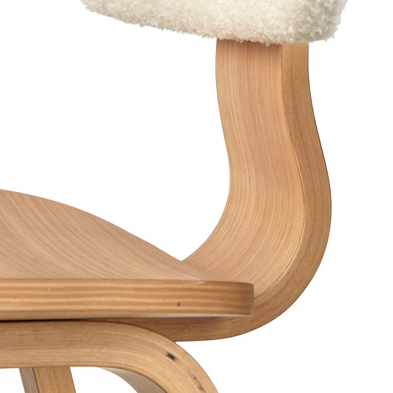 Sillas de comedor de madera curvada de estilo moderno de mediados de siglo, juego de 2