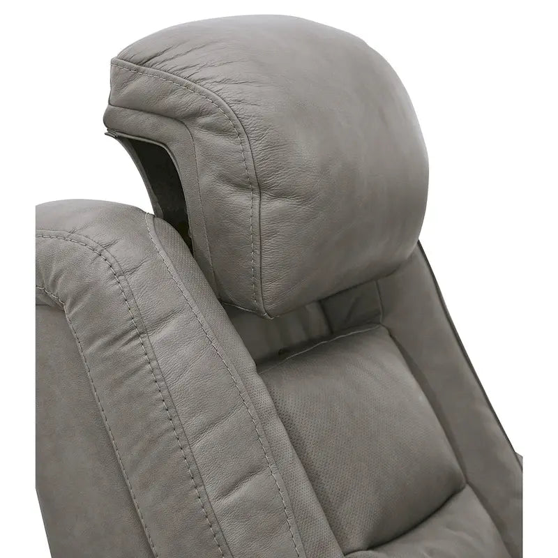 Grijze elektrische relaxfauteuil met verstelbare hoofdsteun