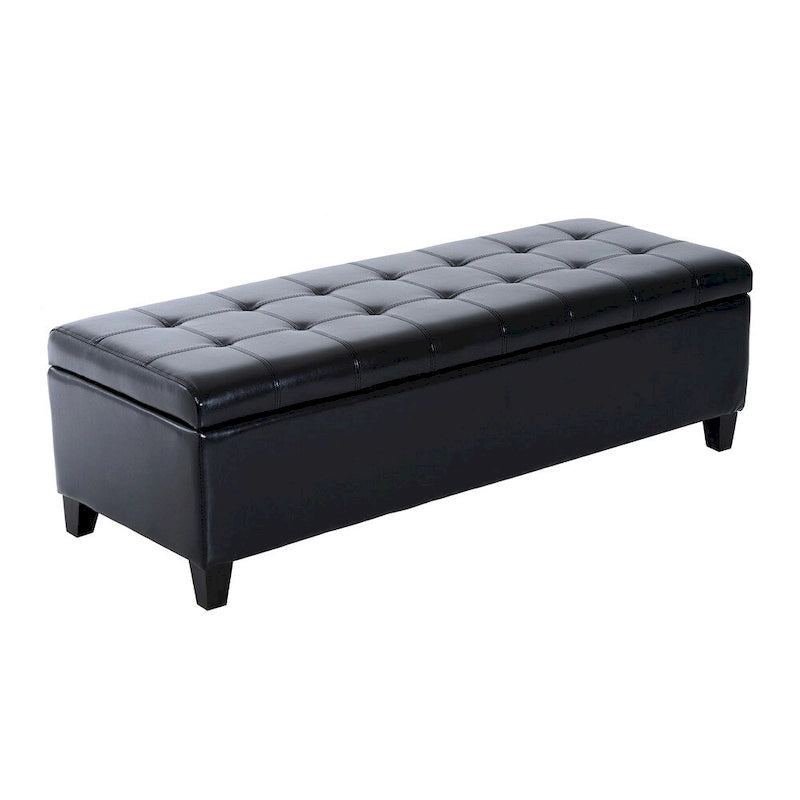 HomCom 51 PU Leather Tufted Storage Ottoman Bench - 19*50.25*16