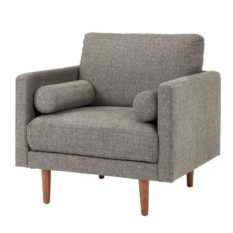 Mid-Century Armchair with Bolster Pillows