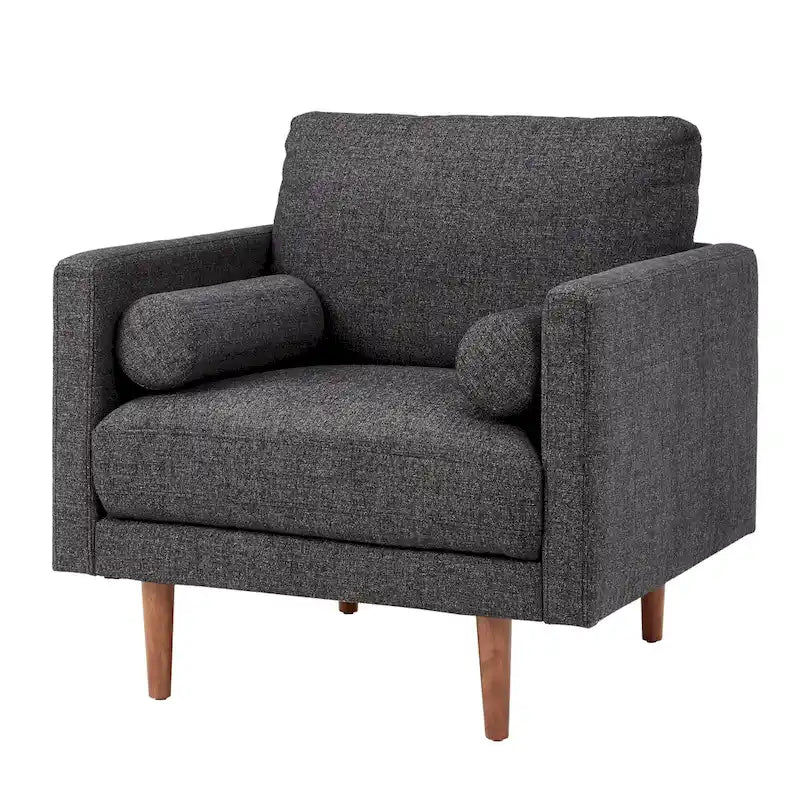 Mid-Century Armchair with Bolster Pillows