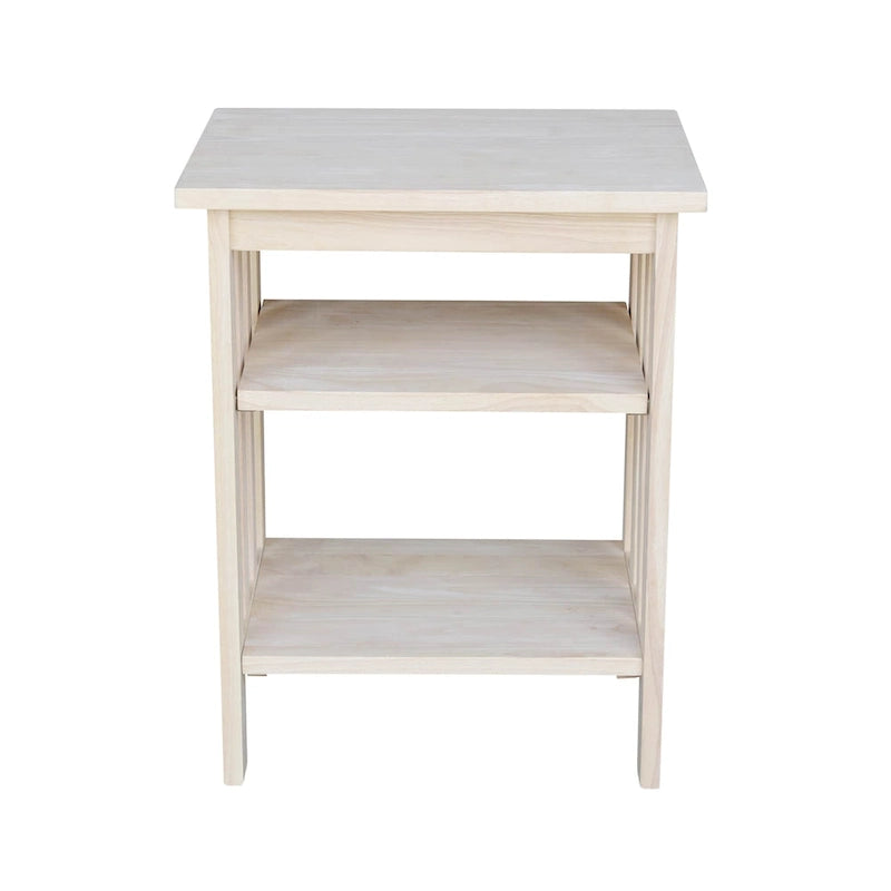 Solid Wood Printer Stand with Two Shelves