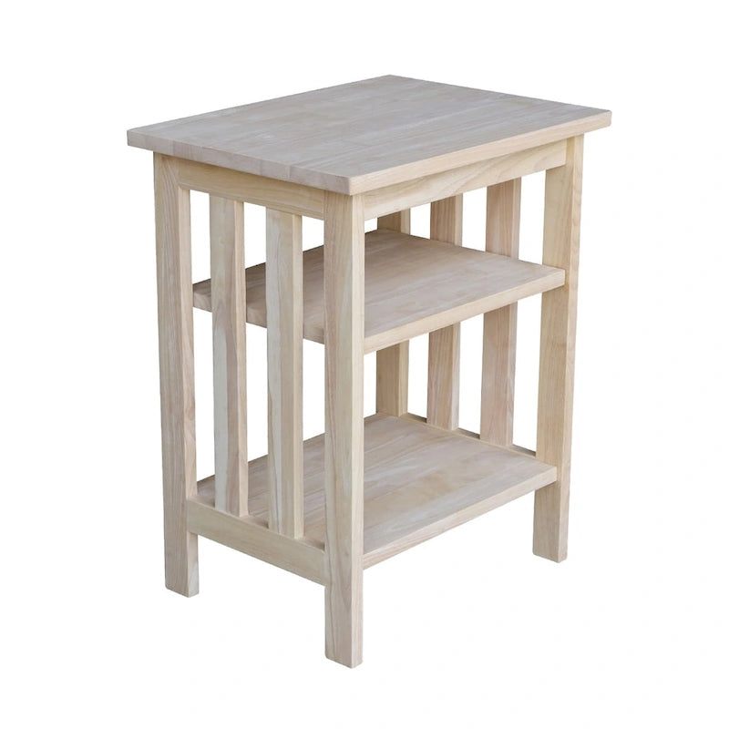 Solid Wood Printer Stand with Two Shelves