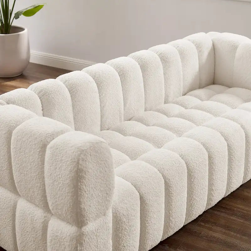 Sofá moderno de 85 pulgadas con diseño estilo gofre