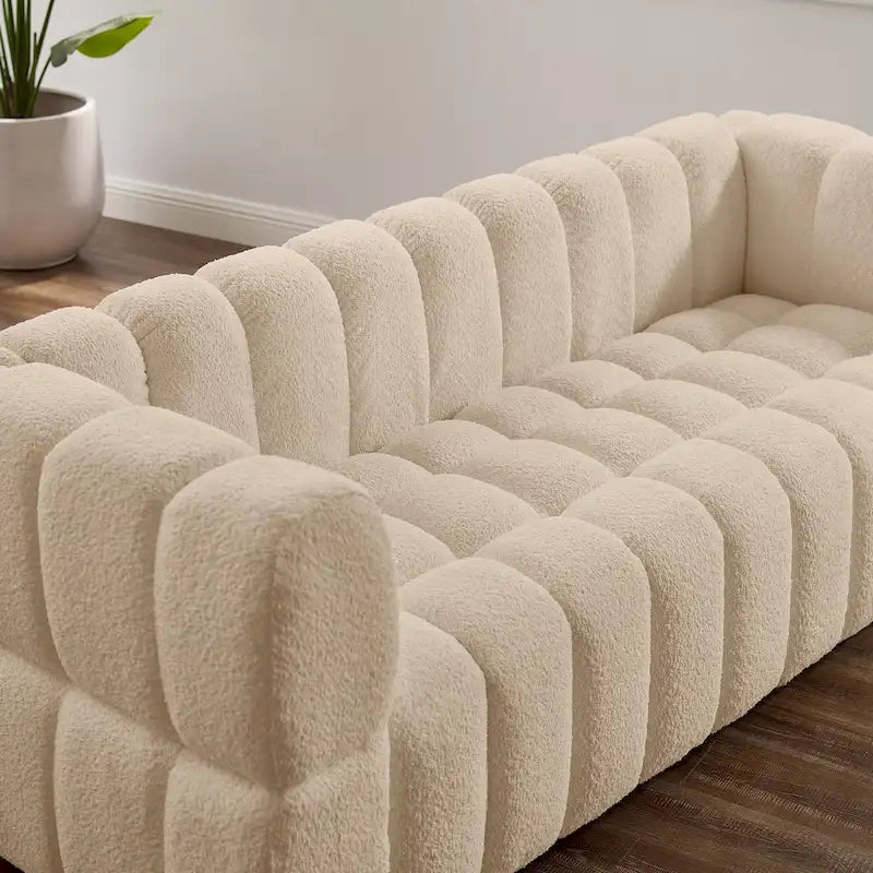 Sofá moderno de 85 pulgadas con diseño estilo gofre