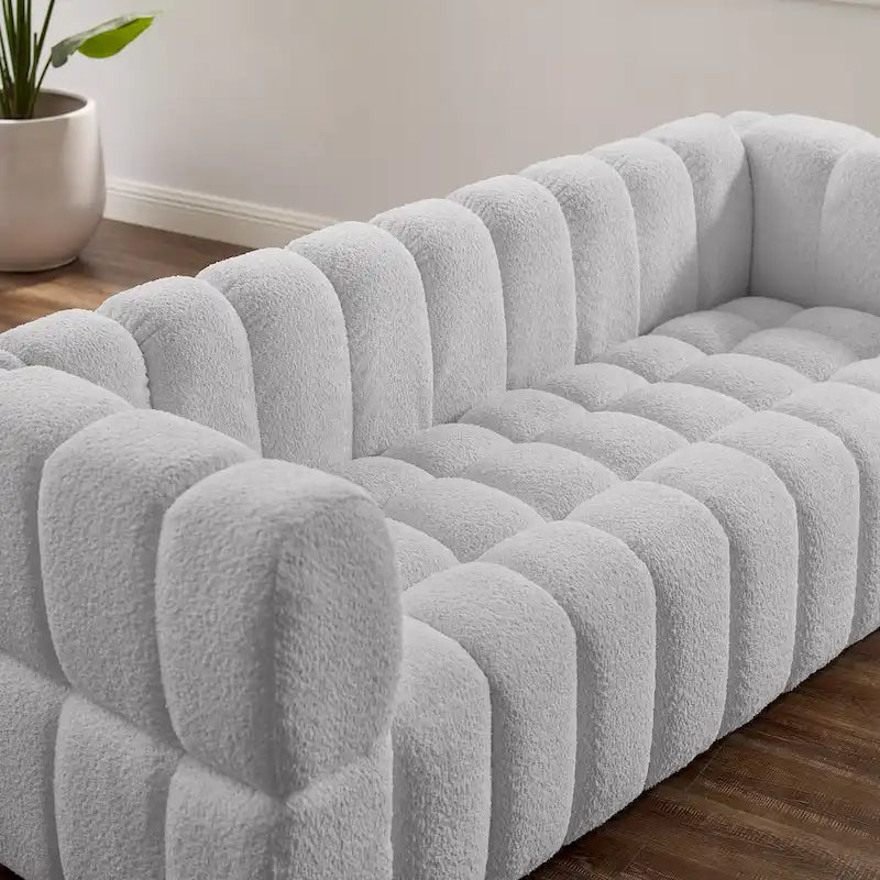 Sofá moderno de 85 pulgadas con diseño estilo gofre