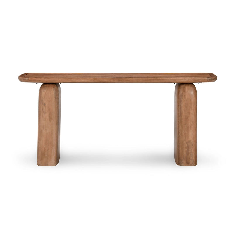 Console de 68 pouces en bois de manguier avec détails arrondis