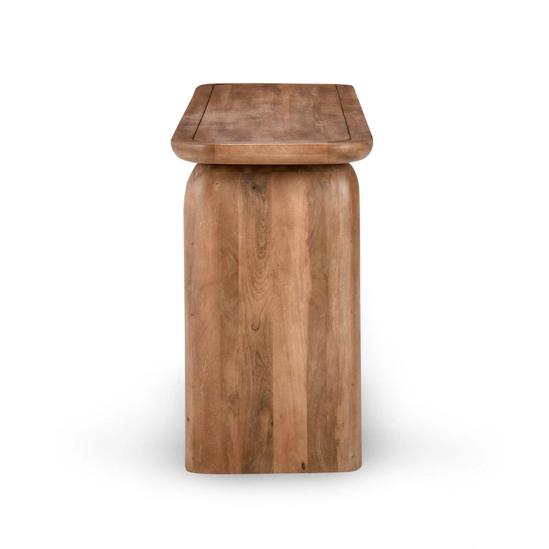 Konsolentisch aus Mangoholz mit geschwungenen Details, 68 Inch