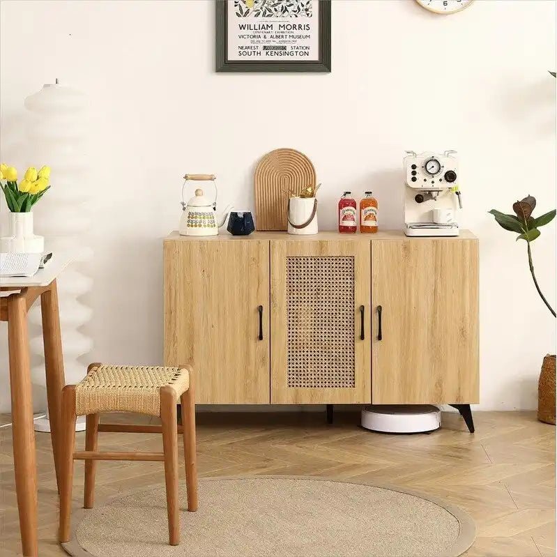 Mobile in rattan a tre ante da 45.3 pollici