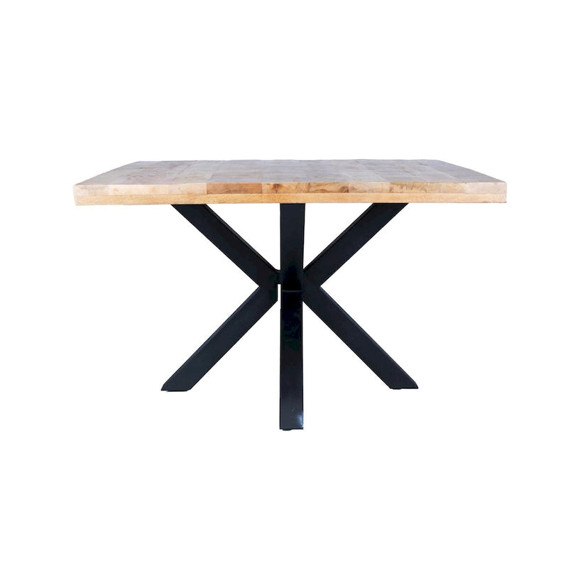 48-Zoll-Quadrat-Esstisch aus Mangoholz mit Metallgestell