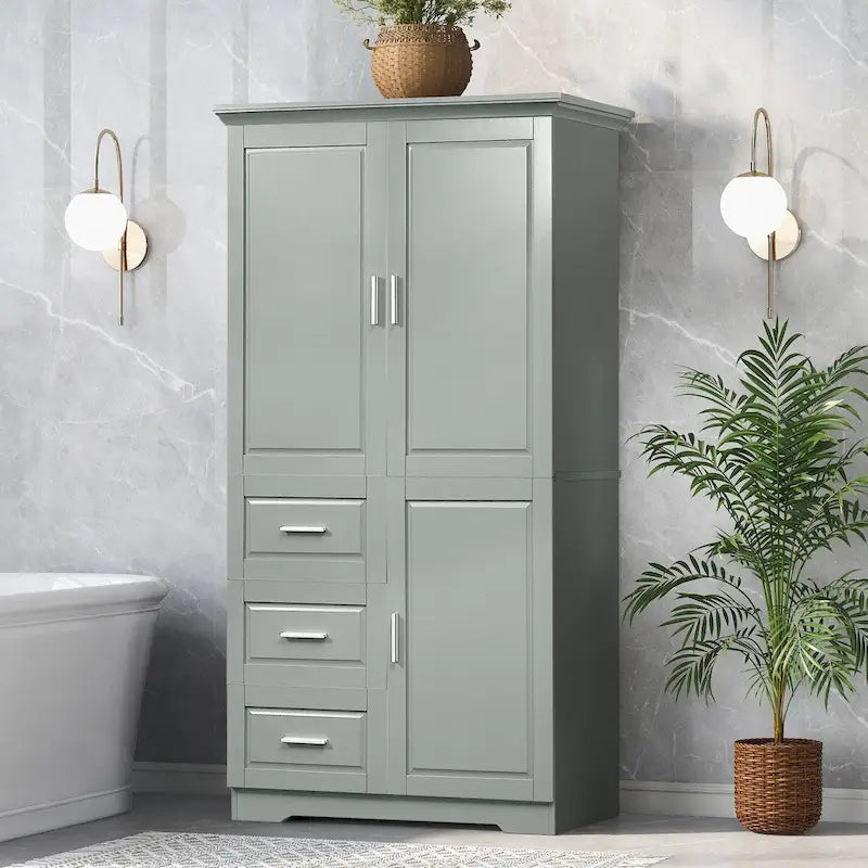 72-Inch Tall Storage Cabinet with Doors and Drawers