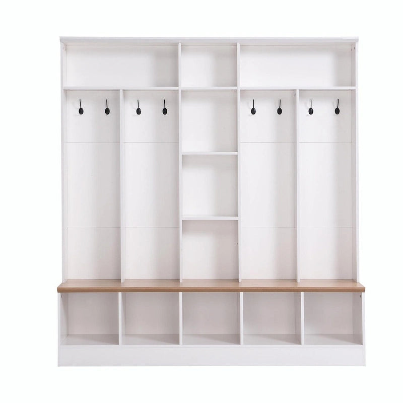 Garderobe für den Eingangsbereich mit Sitzbank und 8 Haken
