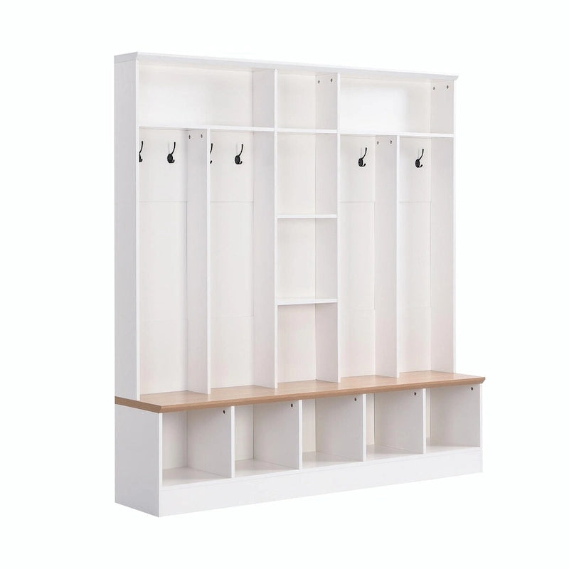 Garderobe für den Eingangsbereich mit Sitzbank und 8 Haken